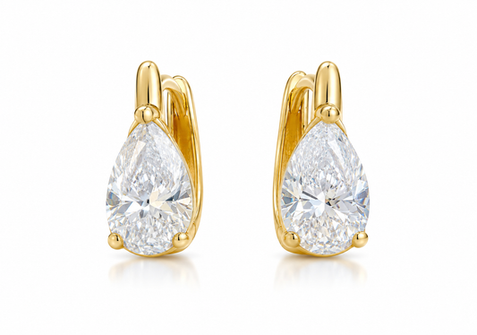 Pear Brilliant Cut Diamond Hoops | T18KDIA26030264