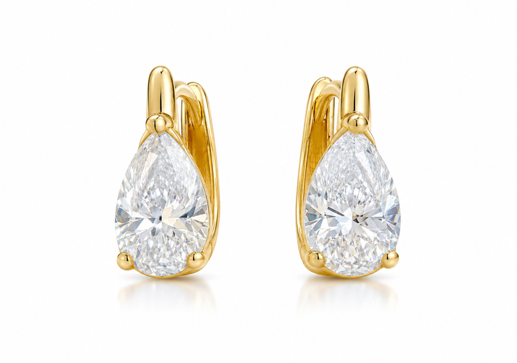 Pear Brilliant Cut Diamond Hoops | T18KDIA26030264