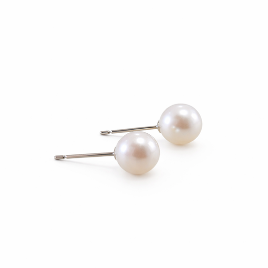 6.5-7mm Akoya Pearl Studs | T14KAKY26020198