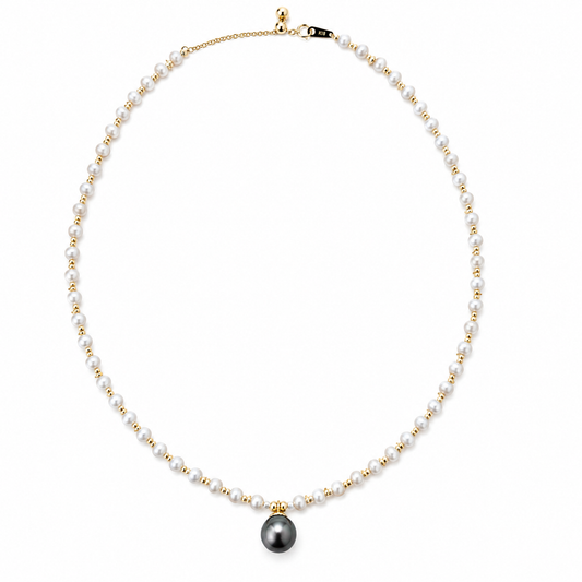 Akoya & Tahitian Pearl Necklace | T18KPRL26030231