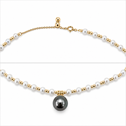 Akoya & Tahitian Pearl Necklace | T18KPRL26030231