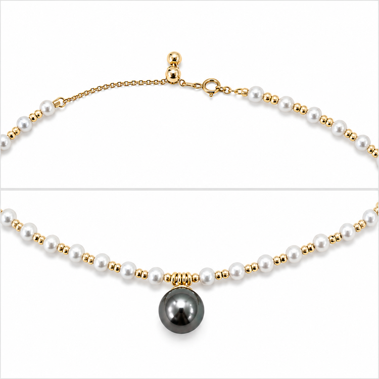 Akoya & Tahitian Pearl Necklace | T18KPRL26030231