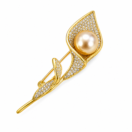 Golden South Sea Pearl Brooch Pendant