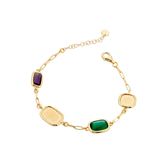 Silver multii coloured bracelet