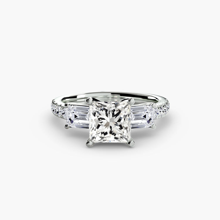 Three-Stone Ring with Pavé Band 4