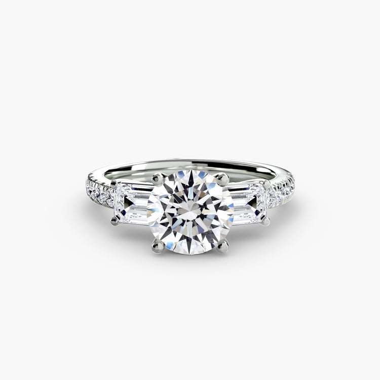 Three-Stone Ring with Pavé Band 4