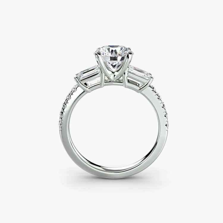 Three-Stone Ring with Pavé Band 4