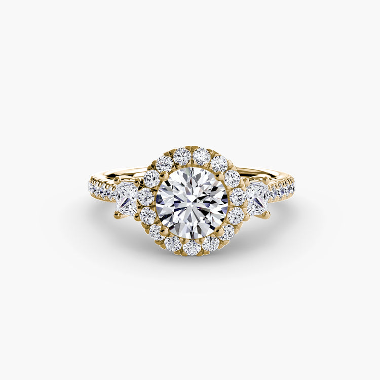 Three-Stone Ring with Halo 2