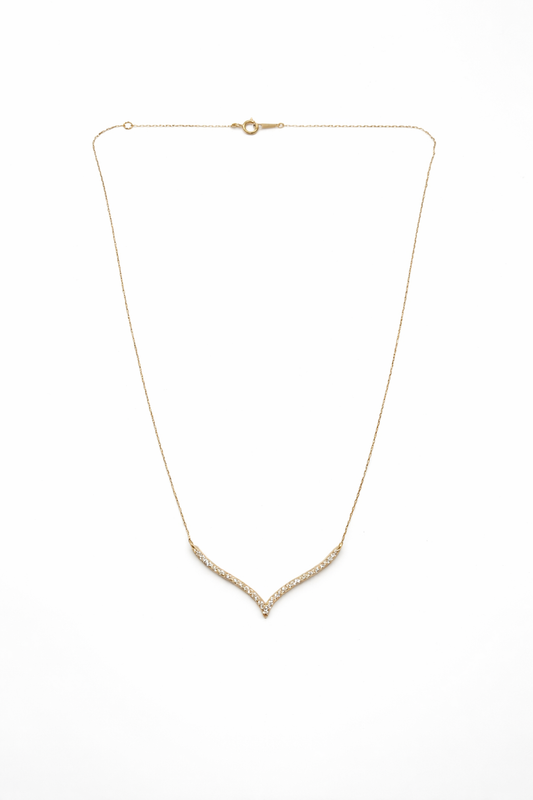V style diamond necklace
