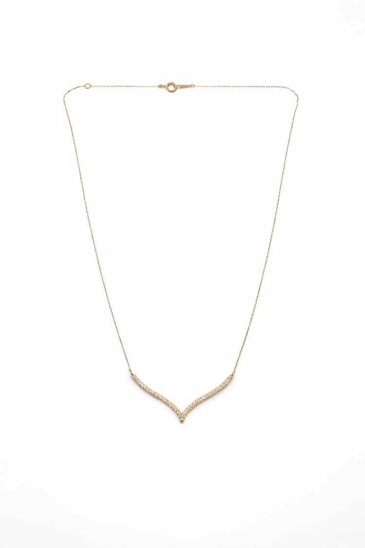 V style diamond necklace