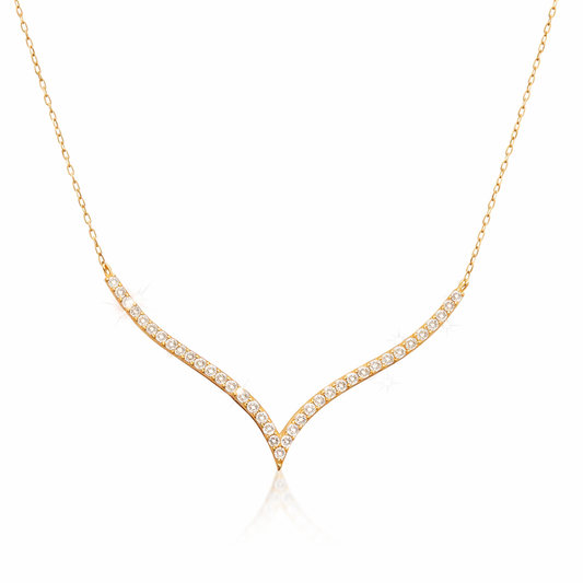 V style diamond necklace