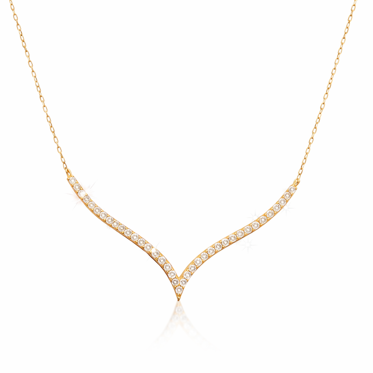 V style diamond necklace