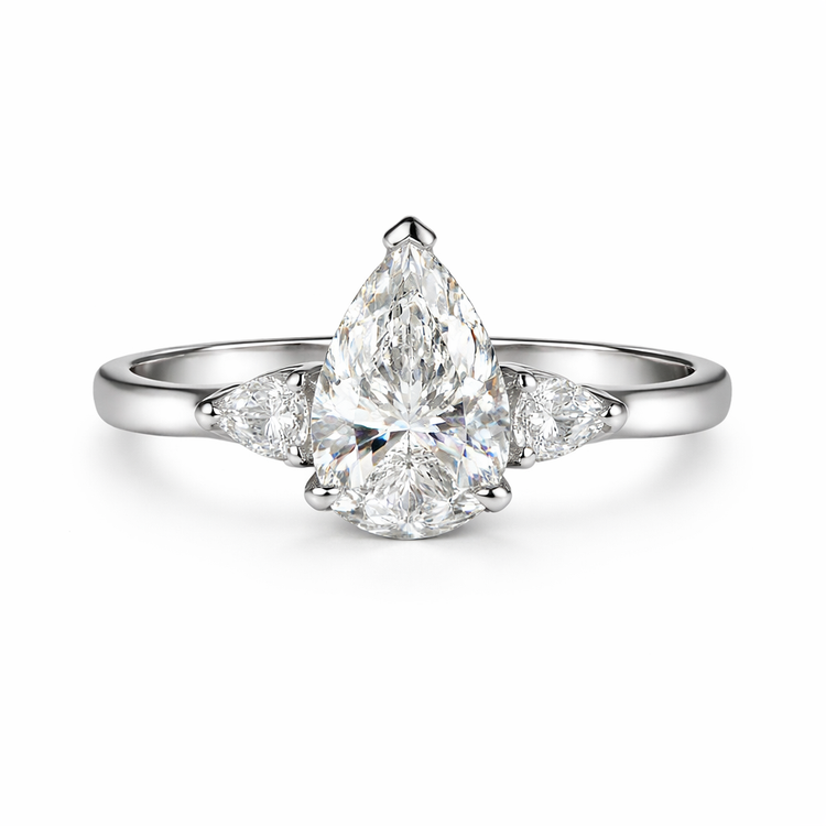 2.05ct Pear Brilliant Cut Lab Grown Diamond Engagement Ring | T18KDIA26030252