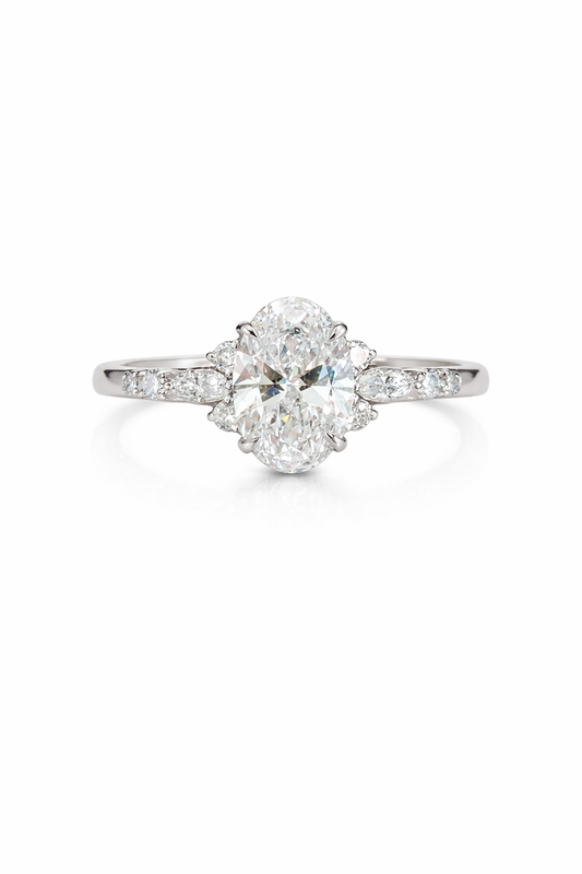 1.01ct Lab Grown Oval Diamond Engagement Ring | T18KDIA26030210