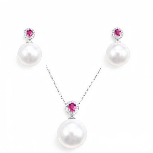 Ruby and South Sea Pearl Set