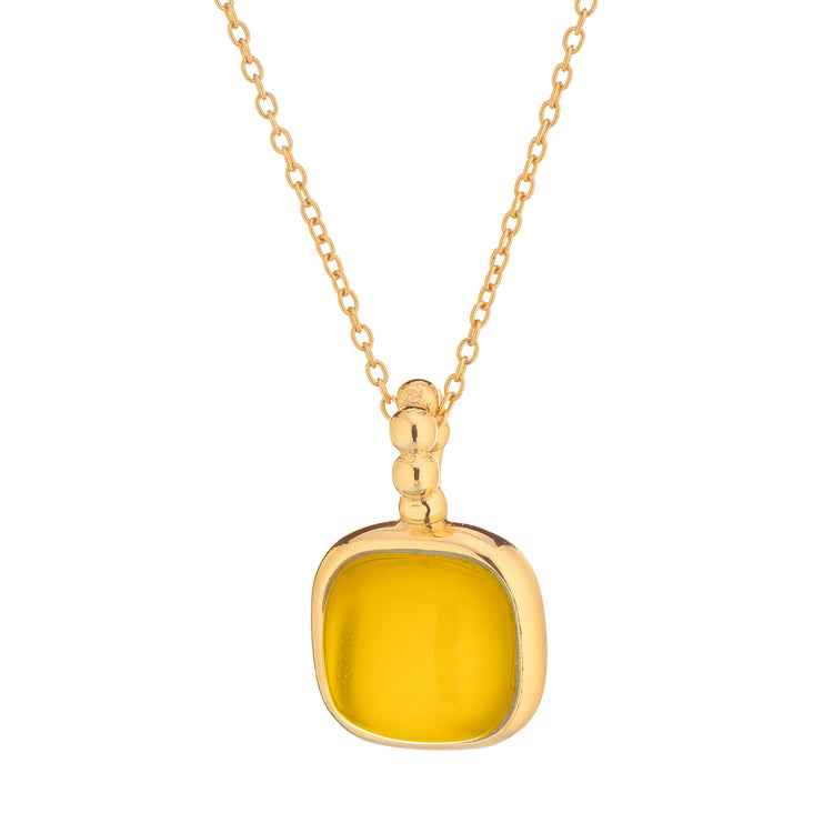 Yellow Gemstone Pendant Necklace