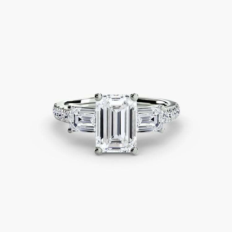 Three-Stone Ring with Pavé Band 4
