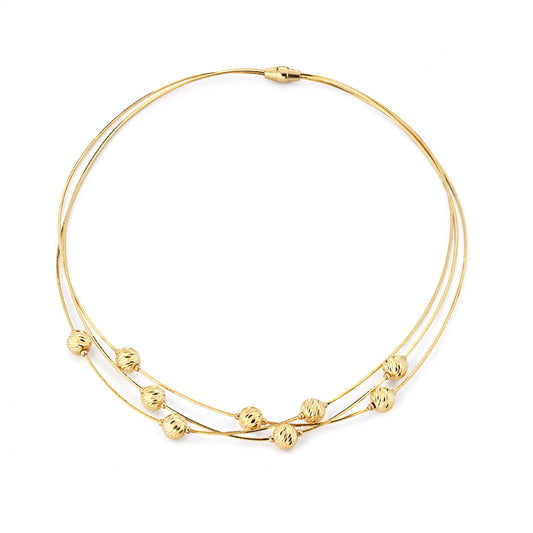 Gold Multi-Strand Beaded Necklace