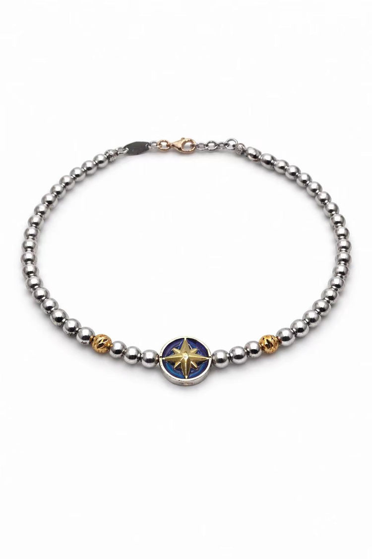 Men's Compass Star Bead Bracelet